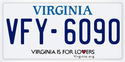VA license plate VFY6090