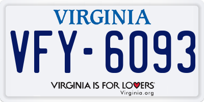 VA license plate VFY6093