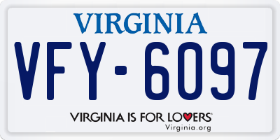 VA license plate VFY6097