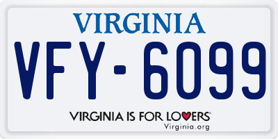 VA license plate VFY6099