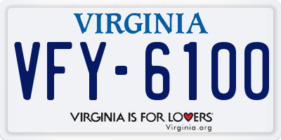 VA license plate VFY6100