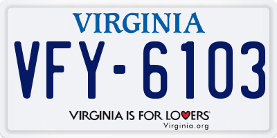 VA license plate VFY6103