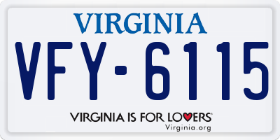 VA license plate VFY6115