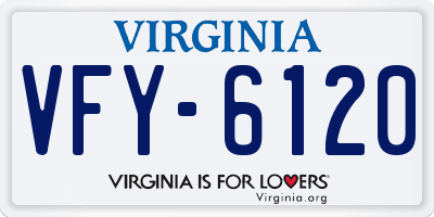 VA license plate VFY6120