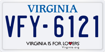 VA license plate VFY6121