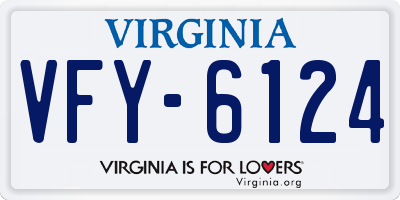 VA license plate VFY6124