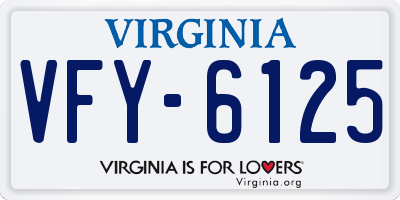 VA license plate VFY6125