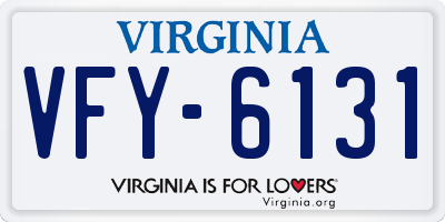 VA license plate VFY6131