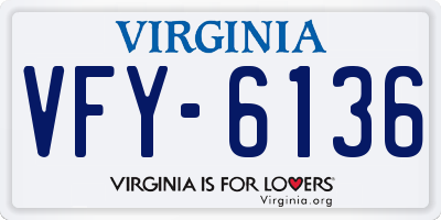 VA license plate VFY6136