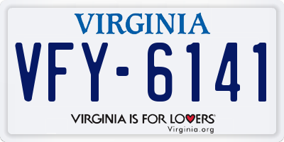 VA license plate VFY6141