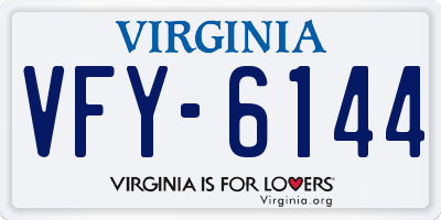 VA license plate VFY6144