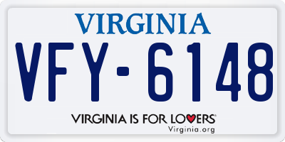VA license plate VFY6148