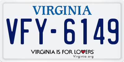 VA license plate VFY6149