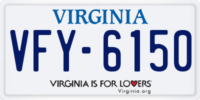 VA license plate VFY6150