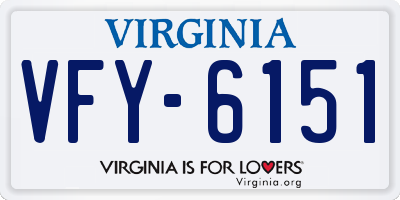 VA license plate VFY6151