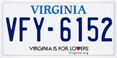VA license plate VFY6152