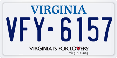 VA license plate VFY6157