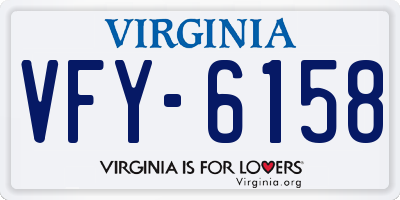 VA license plate VFY6158