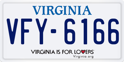 VA license plate VFY6166