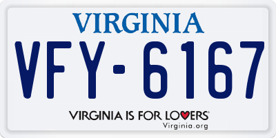 VA license plate VFY6167