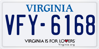 VA license plate VFY6168