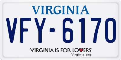 VA license plate VFY6170