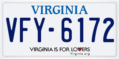 VA license plate VFY6172