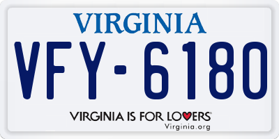 VA license plate VFY6180