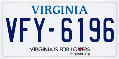VA license plate VFY6196