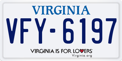 VA license plate VFY6197