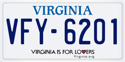 VA license plate VFY6201