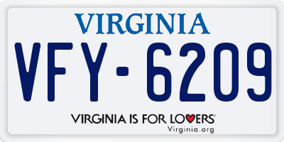 VA license plate VFY6209