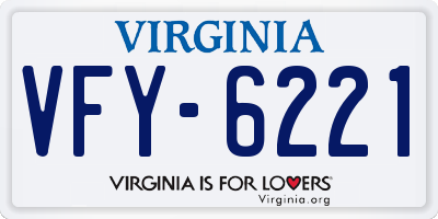 VA license plate VFY6221