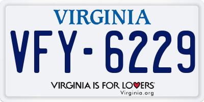 VA license plate VFY6229