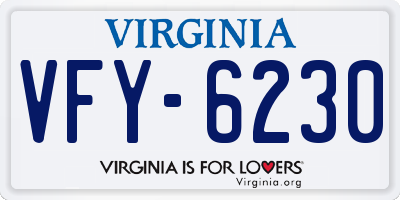 VA license plate VFY6230
