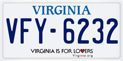 VA license plate VFY6232