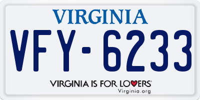 VA license plate VFY6233