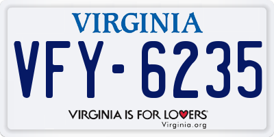 VA license plate VFY6235
