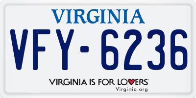 VA license plate VFY6236