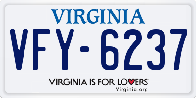 VA license plate VFY6237