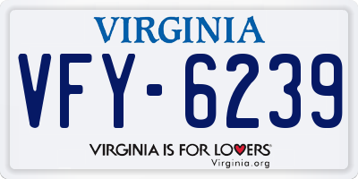 VA license plate VFY6239