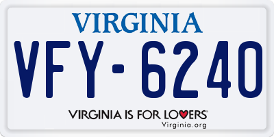 VA license plate VFY6240