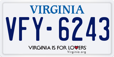 VA license plate VFY6243