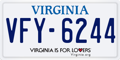 VA license plate VFY6244