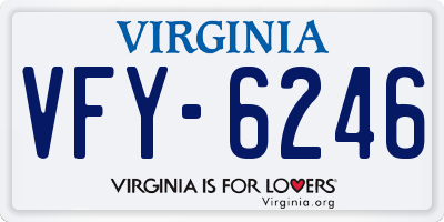 VA license plate VFY6246