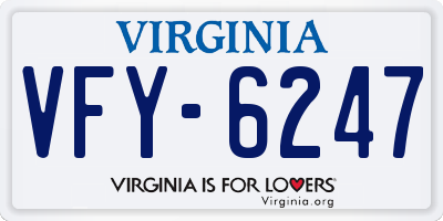 VA license plate VFY6247