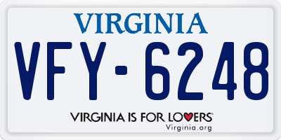 VA license plate VFY6248