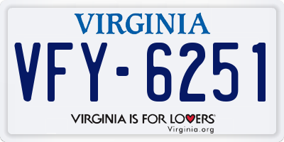 VA license plate VFY6251