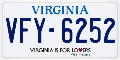 VA license plate VFY6252
