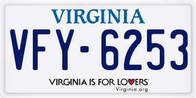 VA license plate VFY6253